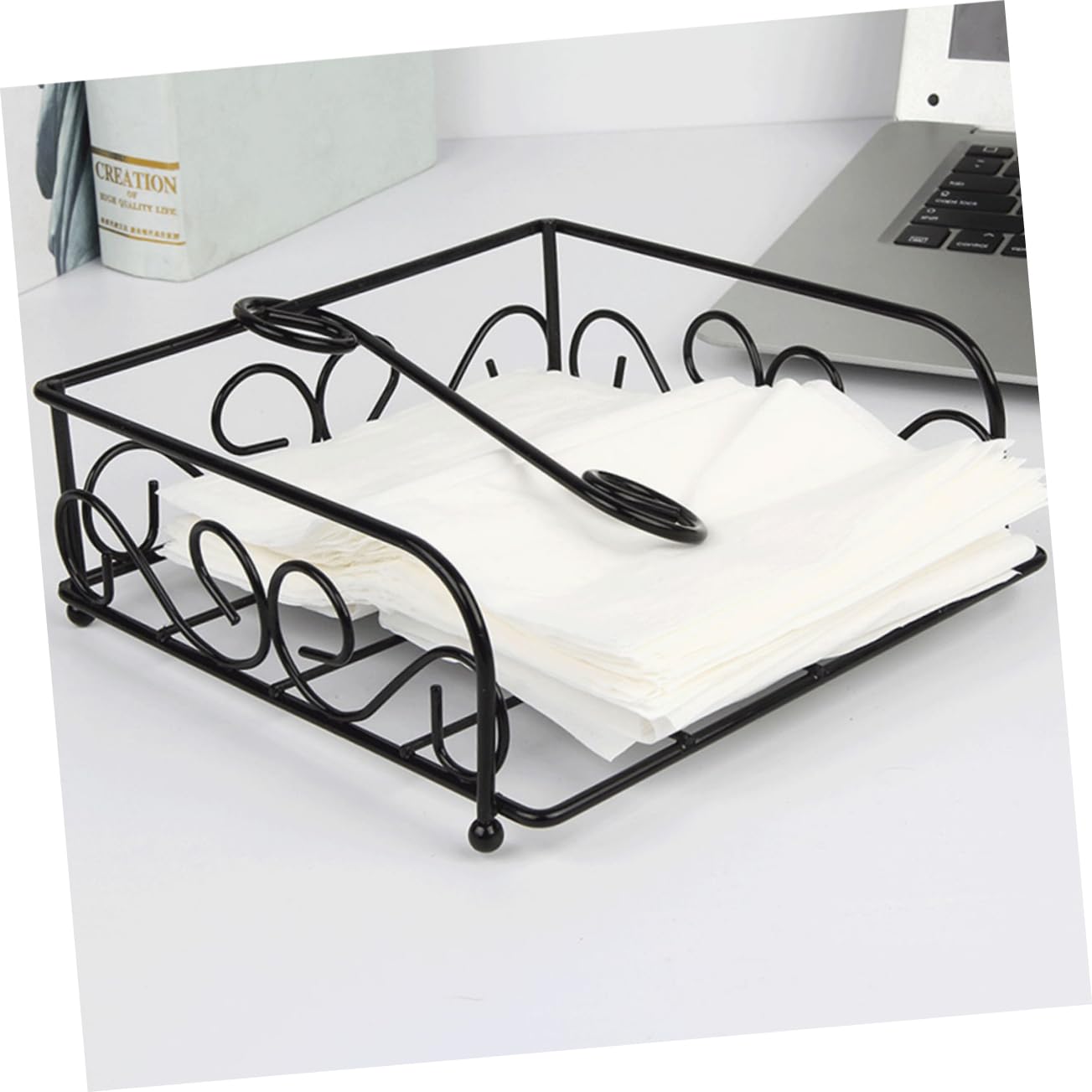 IMIKEYA Soporte Para Servilletas Pañuelos De Hierro Resistente Para Hogar y Oficina