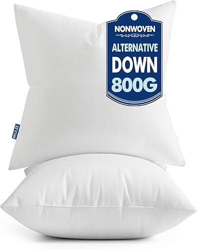 Miniatura 14 de MIULEE Juego de 2 insertos para almohada de 20x20 pulgadas, insertos para almohada 100% relleno virgen no tejido para sofá, sofá cama, sala de estar