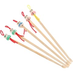 5pcs Bamboo Ear Cleaning Tool Kit Chinese Doll Ear Picks for Safe and Gentle Wax Care Random Color