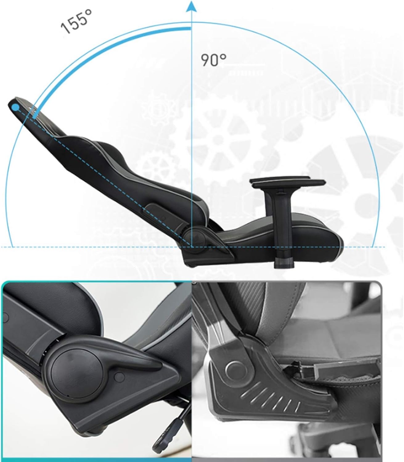 Gaming Chair Racing Style Ergonomic High Back Computer Chair with Height Adjustment (Color : Blue)