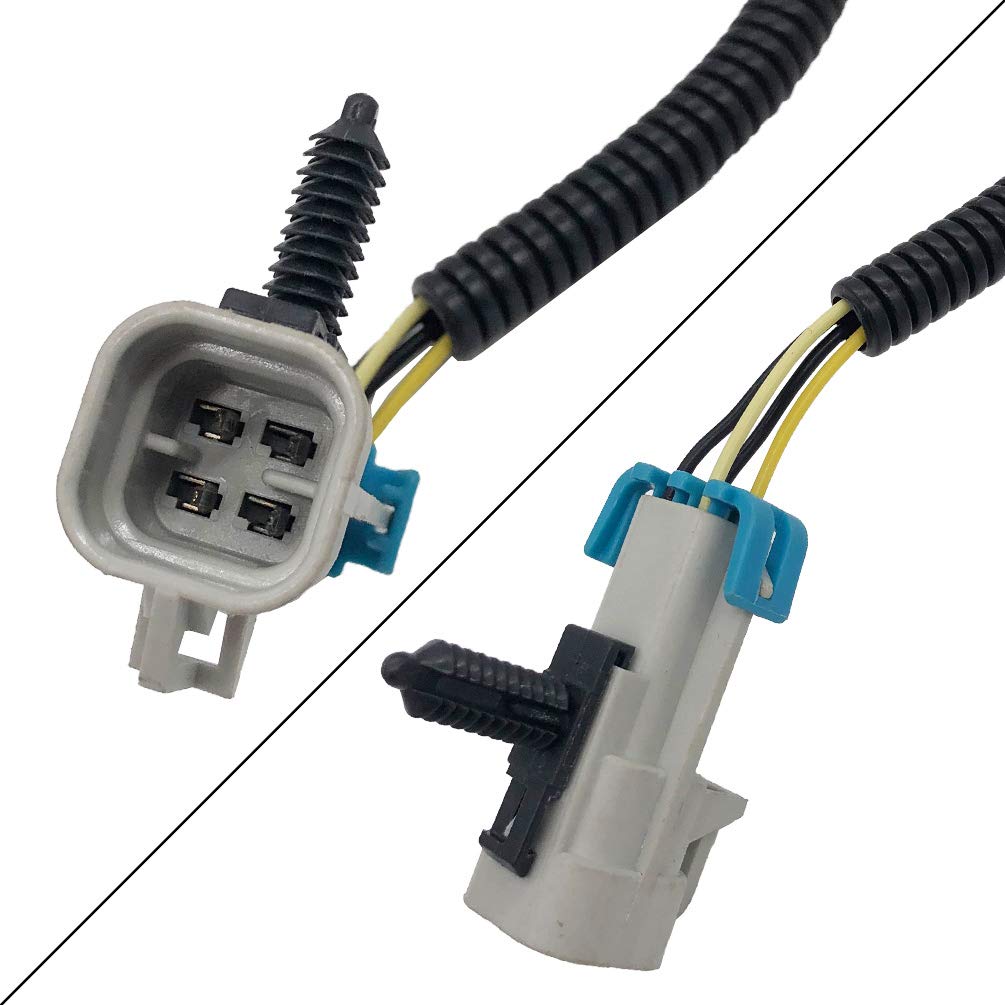 EPSIRMP 2pcs Grey O2 Oxygen Sensor Extension Square 4 Pin LS1 LS2 O2 Sensor Wire Harness Gray 24 inches Long