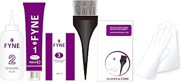 FYNE Red Ultra Violet Permanent Hair Dye for Women - Home Hair Color Cream with Built-in Conditioner - Gentle,Long-Lasting,Easy to Use,Suitable for All Hair Types-Achieve Salon-Quality Results at Home