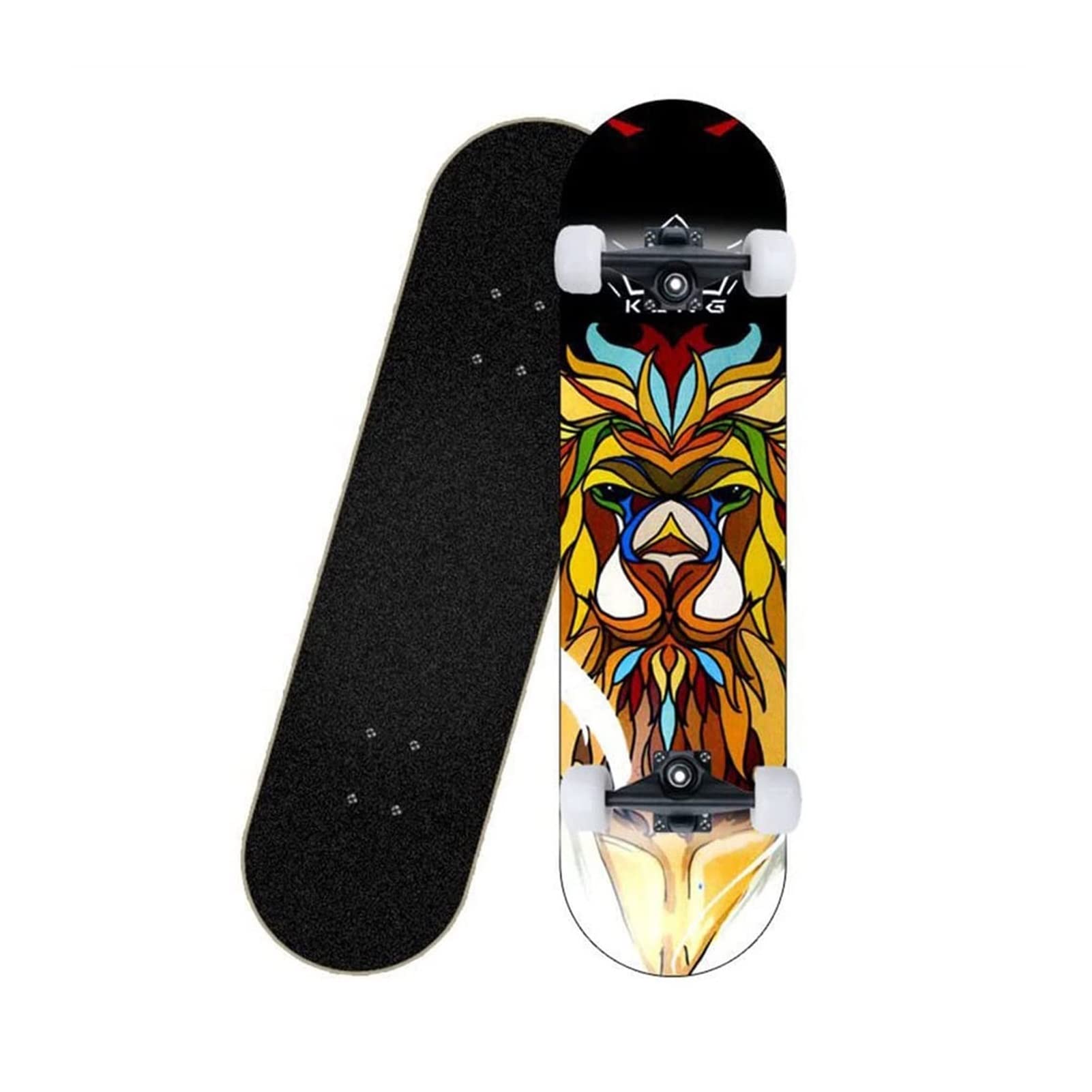 Standard Skateboard for Kids Teens Adults Beginners 31 X 8 Inch Double Kick Concave Complete Skate Board for
