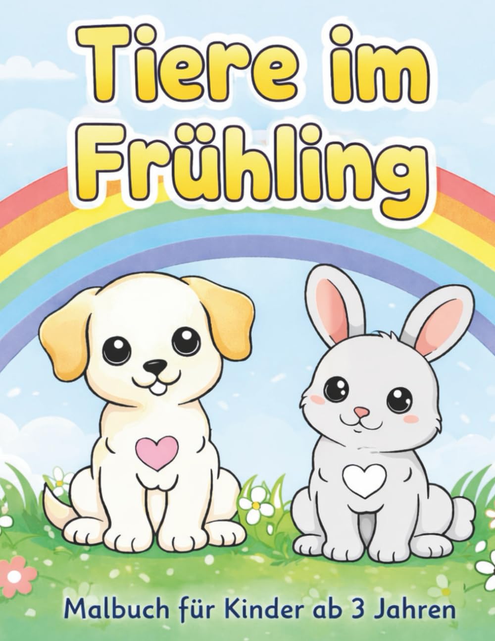 Tiere im Frühling: Malbuch für Kinder ab 3 Jahren