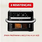 Moulinex Easy Fry Dual Flex, Air Fryer, Large Drawer 9L, Double Zone, Removable Divider, Up to 8 People, 7 Intuitive Programs, EZ9228F0, Black - 6