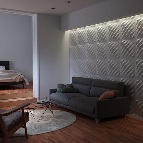 Miniatura 10 de Ekena Millwork WP20X20AWWH-CASE-50 19 5/8 pulgadas de ancho x 19 5/8 pulgadas de alto Arrow EnduraWall Decorativo 3D Panel Cubre 133.73 pies