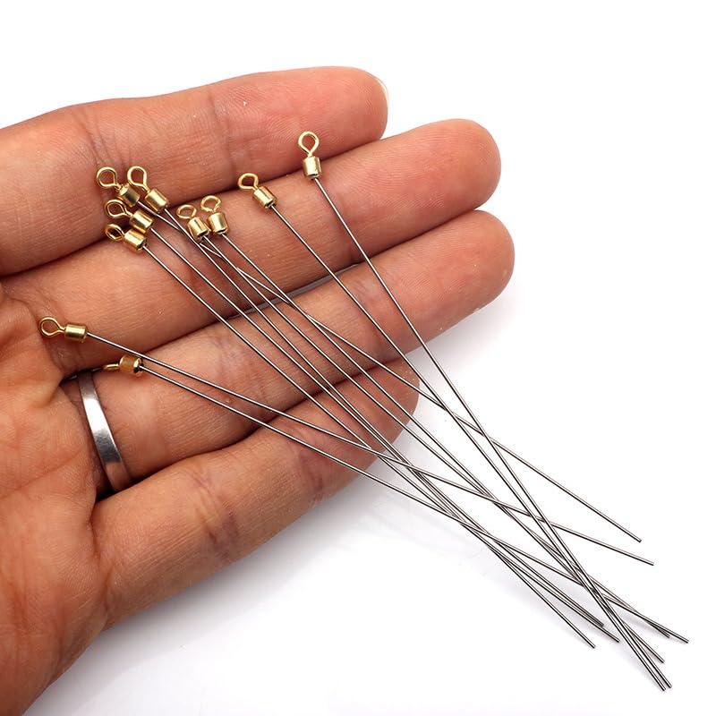 50 piezas de ejes de alambre para señuelos de acero inoxidable miniatura 4