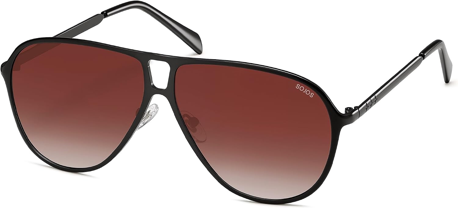 SOJOS Trendy Polarized Aviator Sunglasses Women Men,Retro Style SJ1289,Large