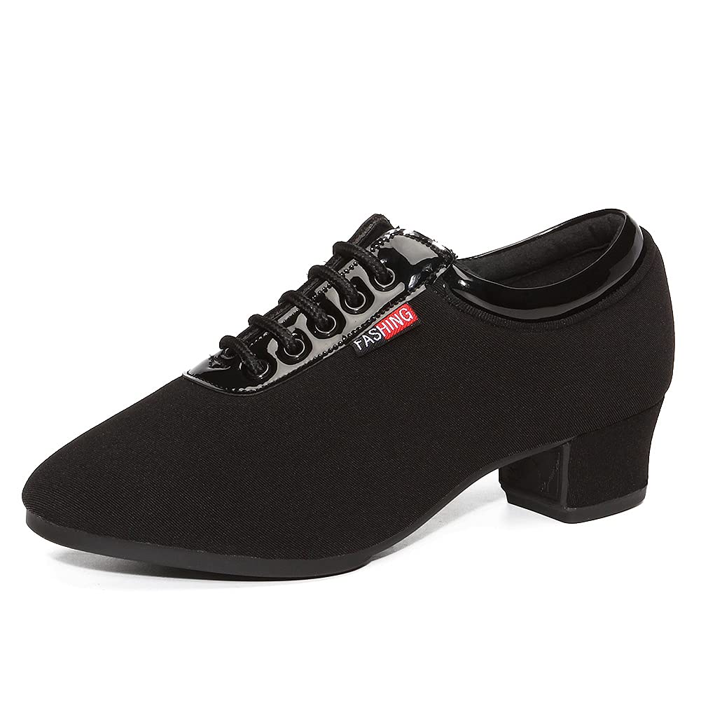 Chaussures de danse latine avec lacets et talon bas modèle 601 - 8