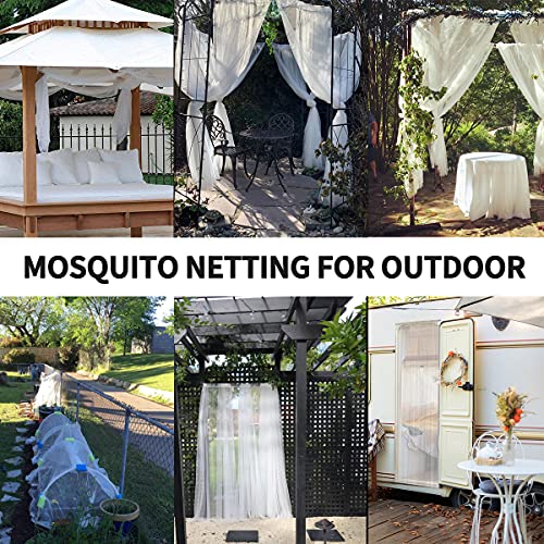 SJHmoo Mosquito Netting for Porch/Patio/Canopy/Garden, Outdoor Sheer Tulle Curtains Mesh Net, Decoration Netting for Party Wedding Arch Draping&Ceiling Drapes Fabric, Beige 54x108in - Thumbnail 5
