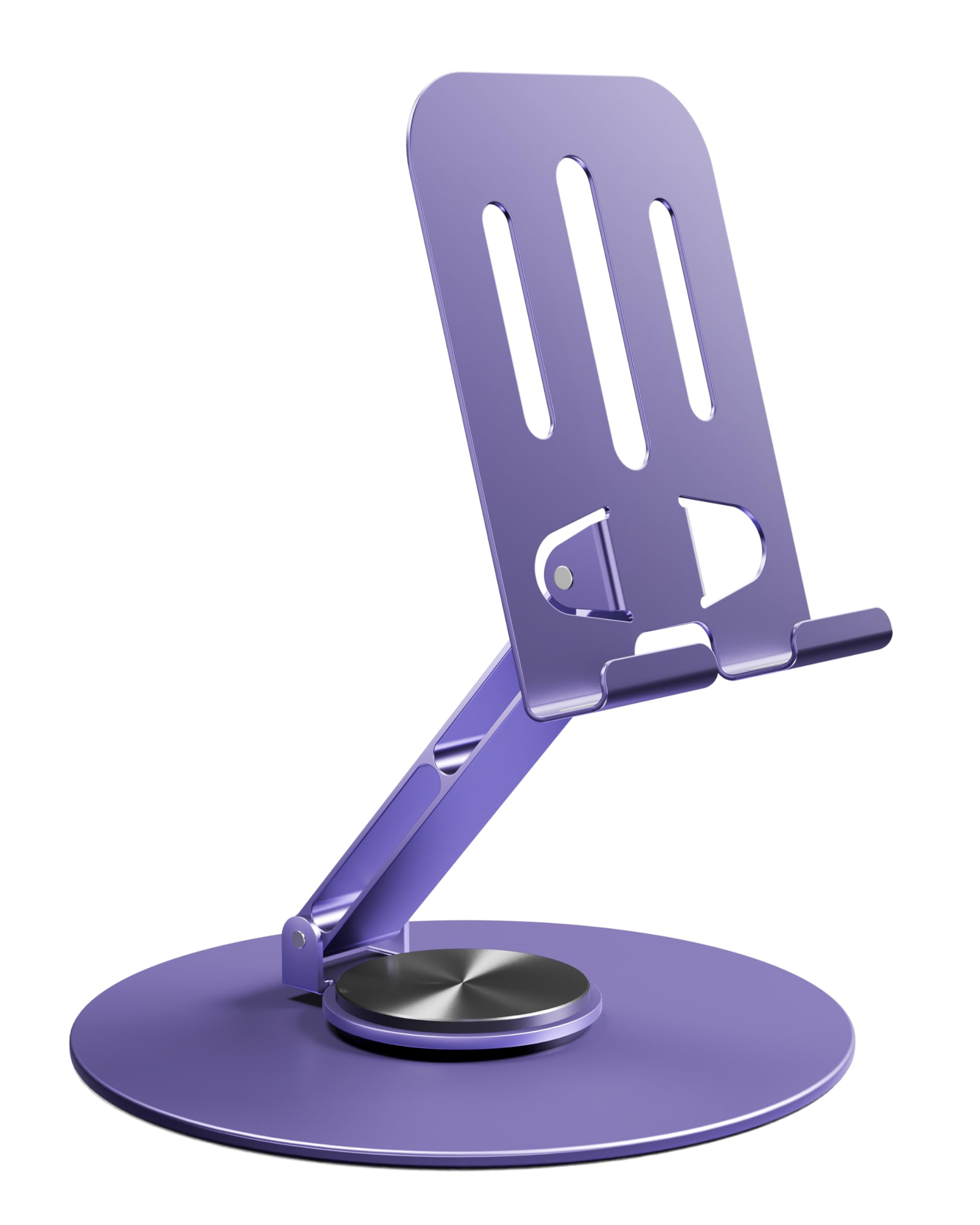 FEDUS Zevo Metal Mobile Stand for Table, 360° Rotating Adjustable Desk Phone Stand, Foldable Desktop Mobile Holder with Heavy Base, Compatible with iPhone 16/17, Samsung S25/S26 (4-7") - Purple-image-20