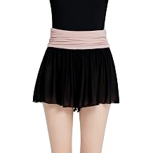 Daydance Contrast Color Women Ballet Shorts Mesh, Reversible Dance Short Pants High Waisted Tummy Control