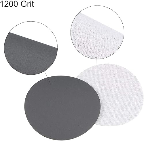 Miniatura 10 de uxcell Discos de lijado en seco y húmedo de 5 pulgadas, disco de lijado de gancho y bucle de grano 800, papel de lija de carburo de silicio, 10