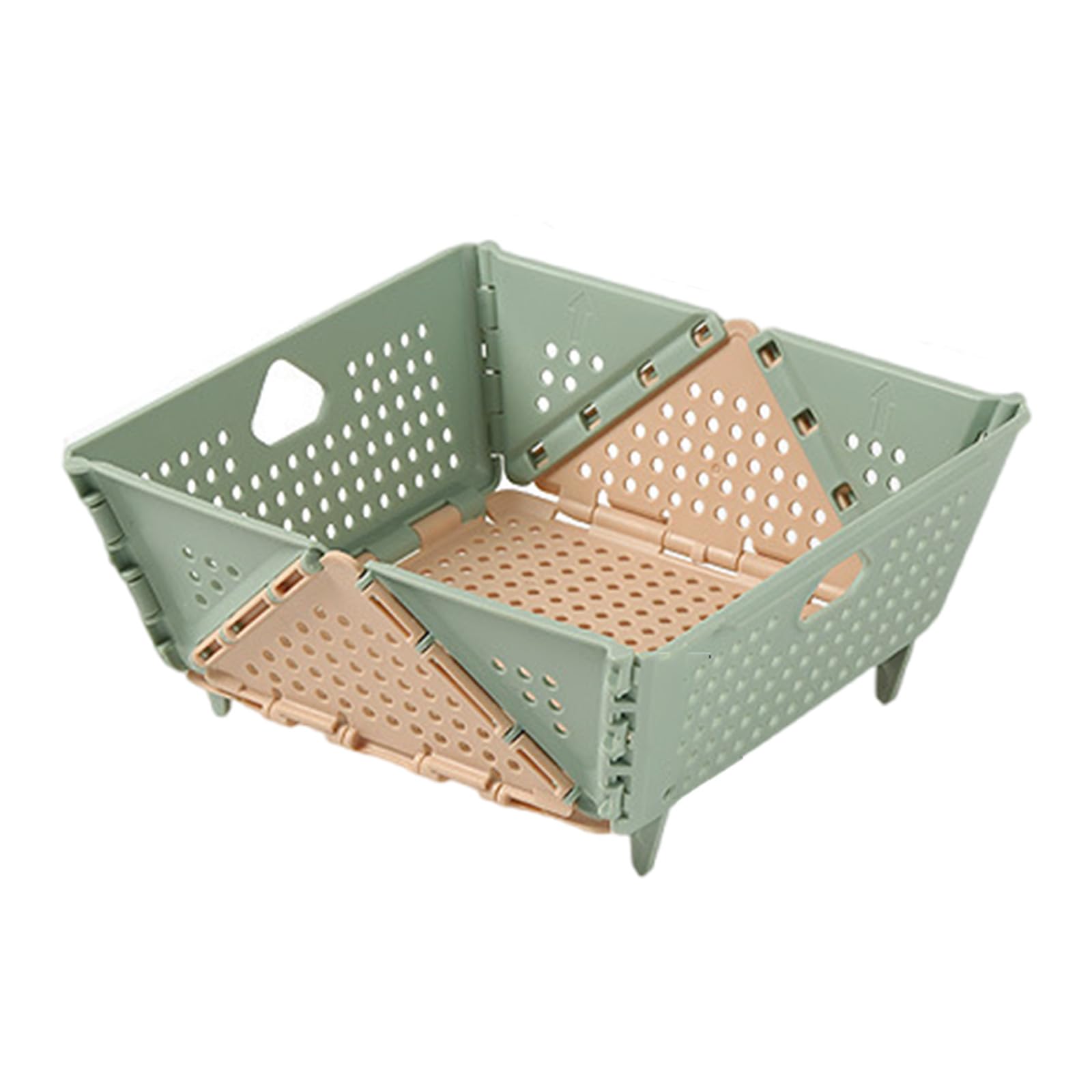 Tsophreniq Dishwasher Safe Foldable Strainer Foldable Storage Basket for Food Cleaning Vegetables Fruits Kitchen Use Stackable Vegetable Drainer