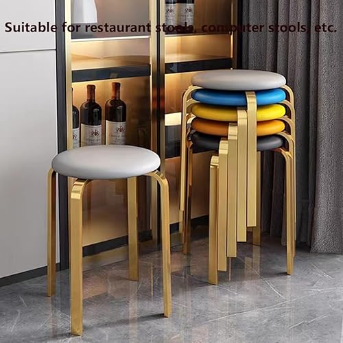 Miniatura 8 de TS TAC-SKY Scandinavian Dining Table Coffee Table Simple Chair Makeup Chair Household Gold Feet Light Luxury Round Stool Dining Room Stackable Small