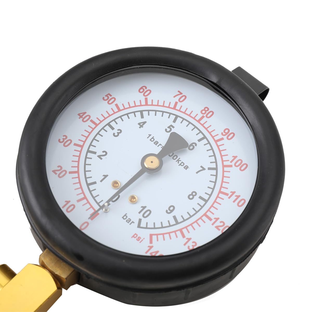 Kit Tester Pressione Iniezione Carburante con Manometro 3,5" 0-140 PSI/0-10 Bar, Valvola di Sicurezza, Tubo 6 Piedi, Ideale per Diagnosi Sistemi Carburante Veicoli