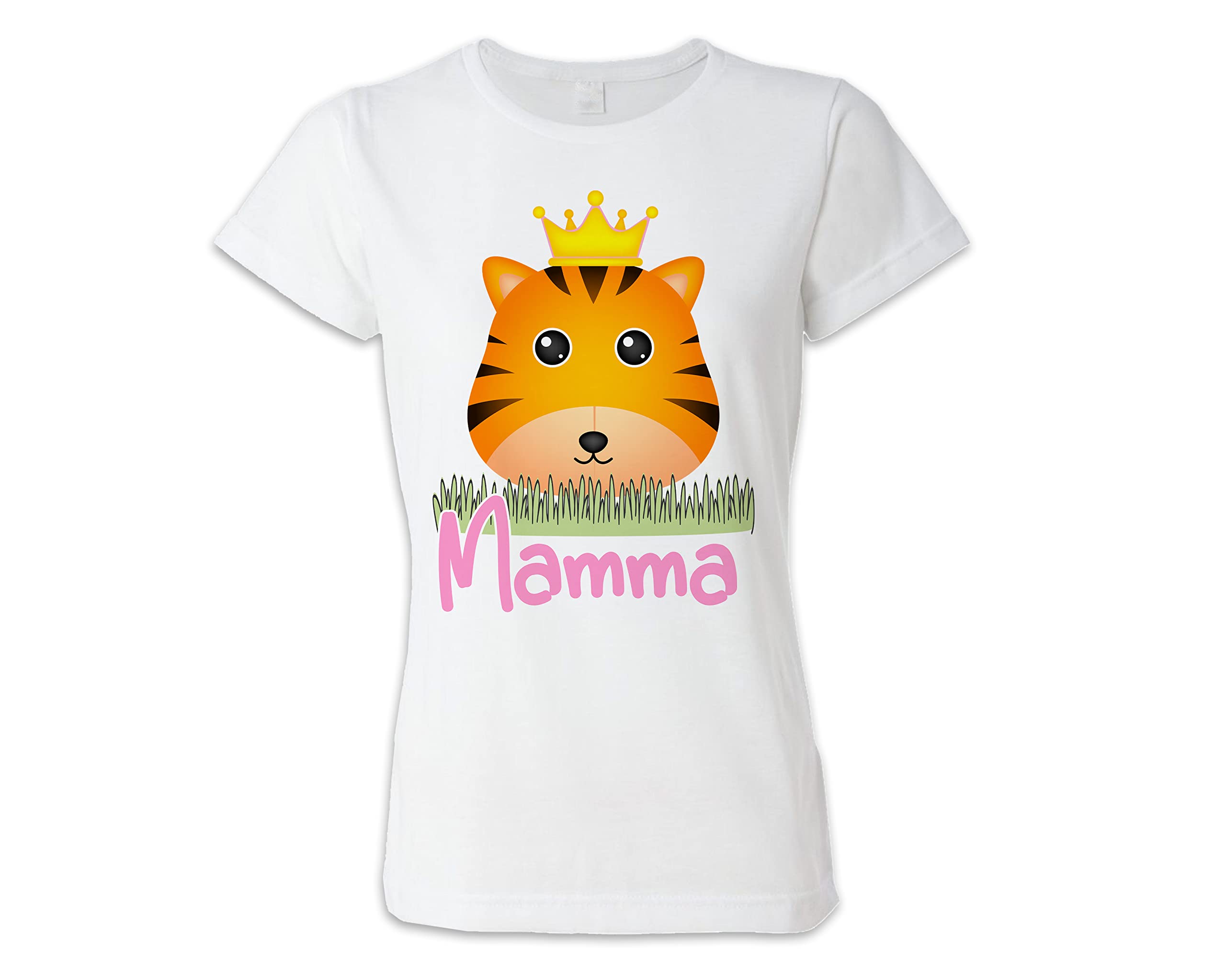Overthetee Set Magliette Famiglia Personalizzate con Nome, 4 Capi T Shirt e Body Neonato Tema Animali, Coordinati Genitori e Figli in Cotone