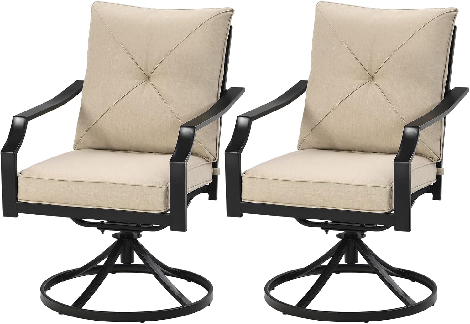 Giantex Set of 2 Patio Chairs, Outdoor Swivel Dining Chairs