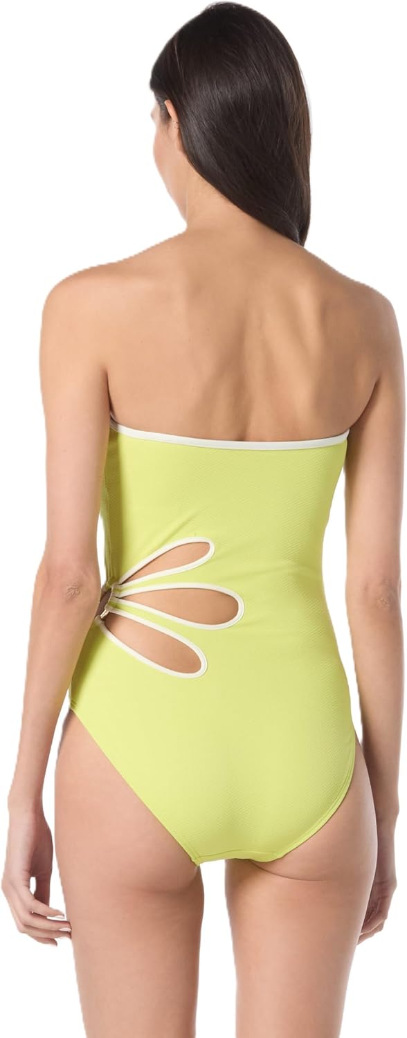 kate spade new york Women's Petal Cut Out Bandeau One Piece Swimsuit