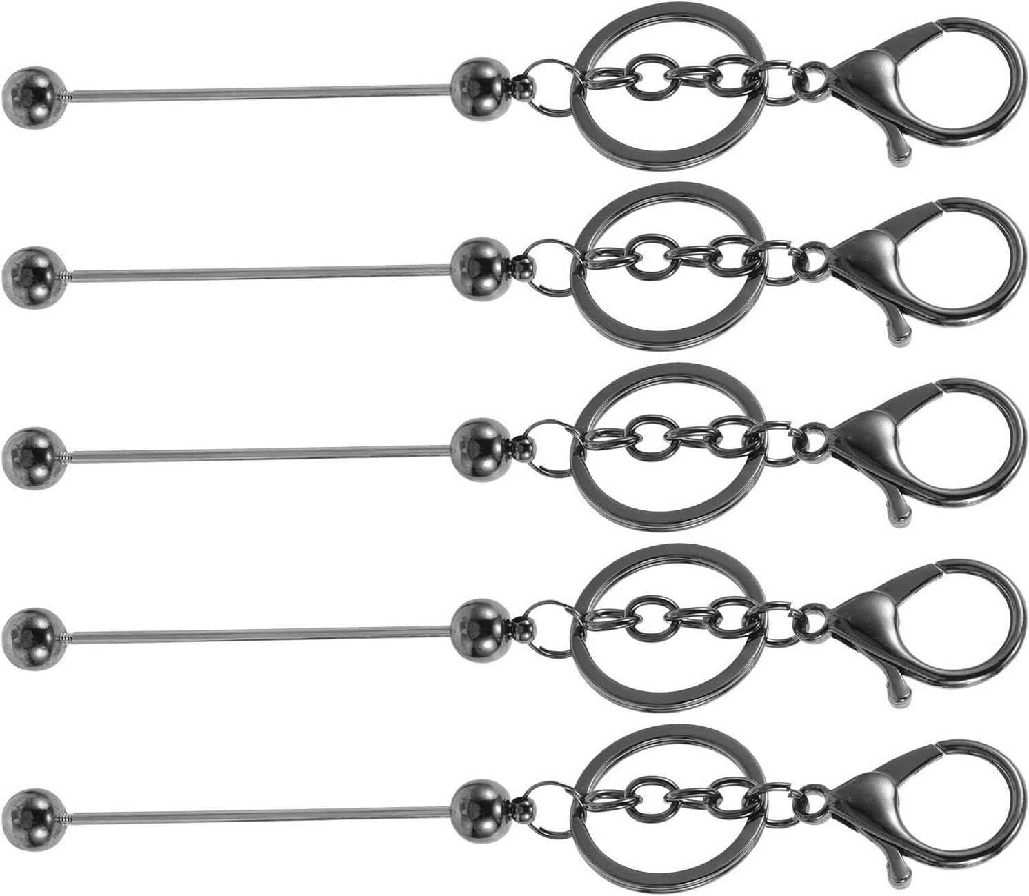 5pcs 5pcs DIY Beaded Key Chains for Women Alloy Black Craft Charms