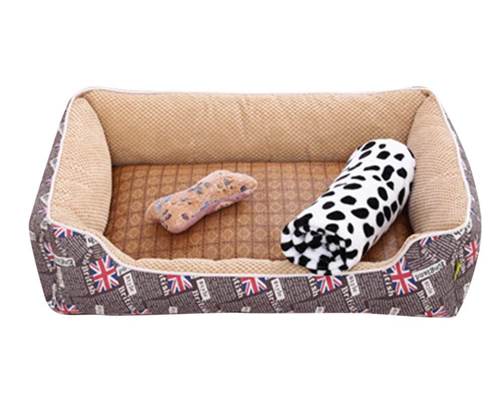 GUOCU Legowisko dla psa sofa dla psa miejsce do spania ciepłe miękkie wypełnienie z włókniny legowisko dla zwierząt domowych można prać w czterech porach roku dostępne czteroczęściowy zestaw brązowy L