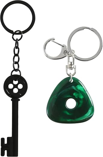 2PCS Key and Stone Keychains Matching Pendant Key Chain Accessories