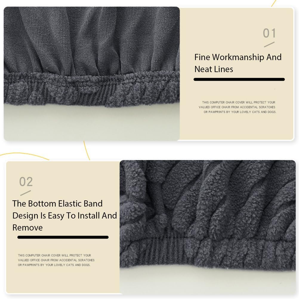 Curved Back Dining Chair Cover, Stretch Chairs Covers with Arms, Swivel Armchair Slipcovers, Office Desk Chair Protector, for Home Living Office Decor,Coffee,6PCS