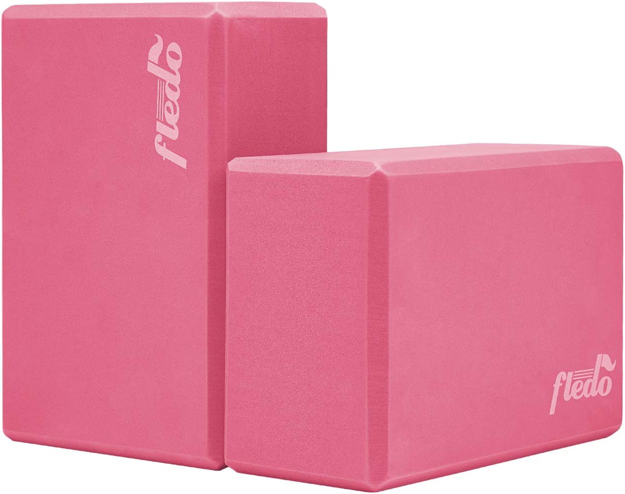 Fledo Yoga Blocks 2 Pack 9"x6"x4" - EVA Foam Brick, Featherweight and Comfy - Provides Stability and Balance - Ideal for Exercise, Pilates, Workout, Fitness & Gym (Purple) : Sports & Outdoors