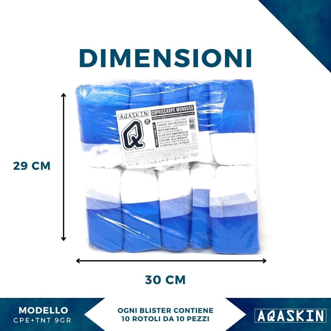 Copriscarpe Monouso Impermeabili Extra Resistenti Suola Goffrata CPE TNT 100 pz