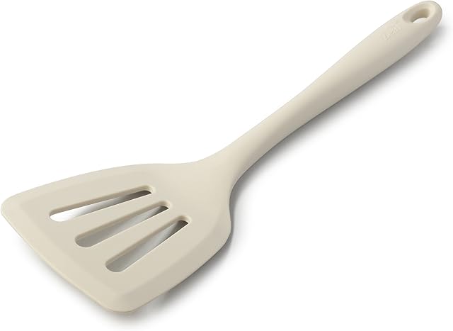 Zeal J157C Silicone Non-Stick Slotted Fish Slice/Cooking Turner (30cm) -Cream