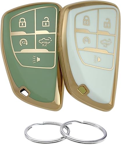 Miniatura 7 de Funda para llavero de TPU compatible con Chevrolet Silverado 1500 GMC Sierra 1500 2500HD 3500HD 3500HD 2022 2023 2024 (negronegro)