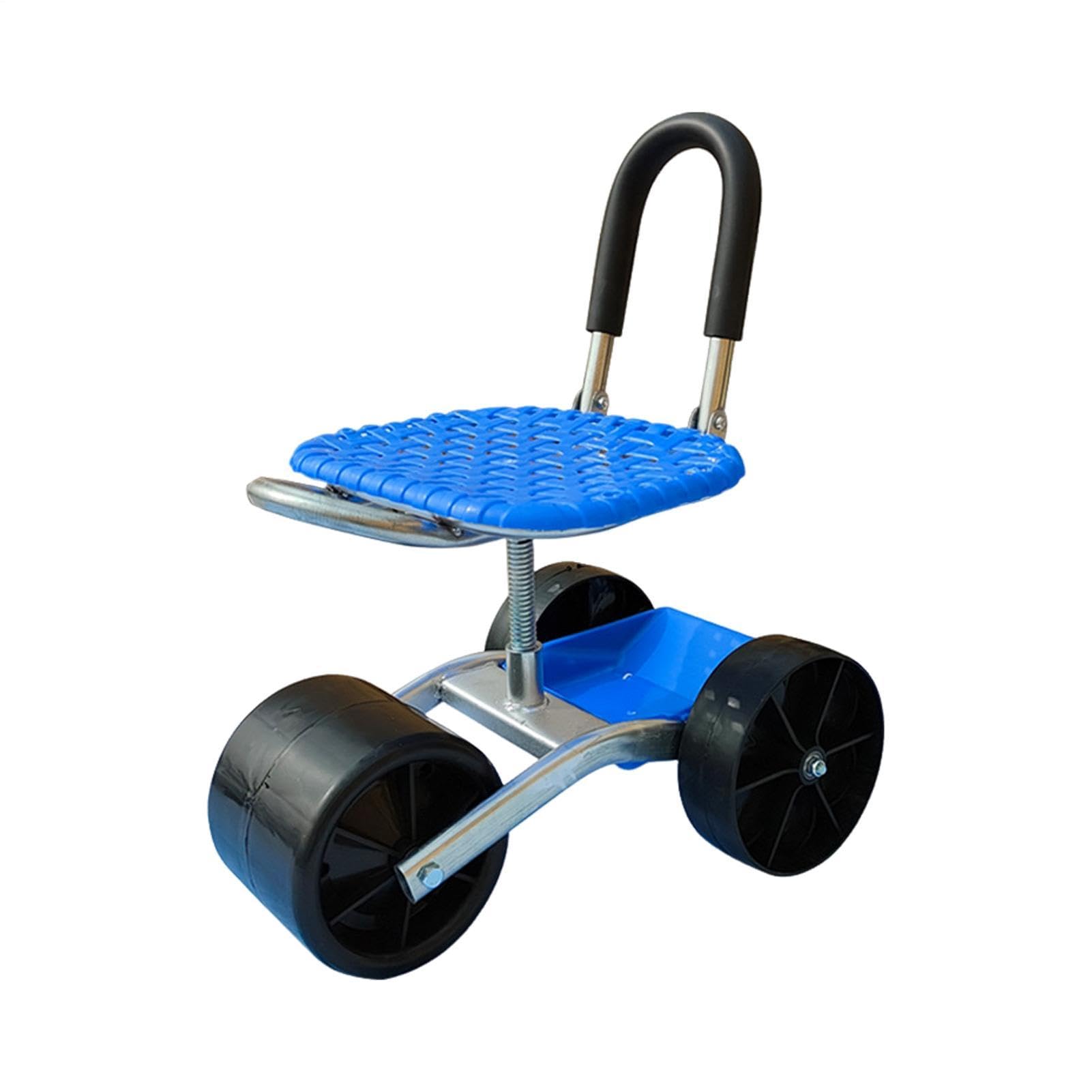 Carrello Da Giardino Con Sedile Rotolante | 360° Girevole, Altezza Regolabile | Sedia per Giardinaggio con Ruote | Rotazione 360° per Diserbo all'aperto, Lavori in cortile, Campeggio, Sgabello carrell