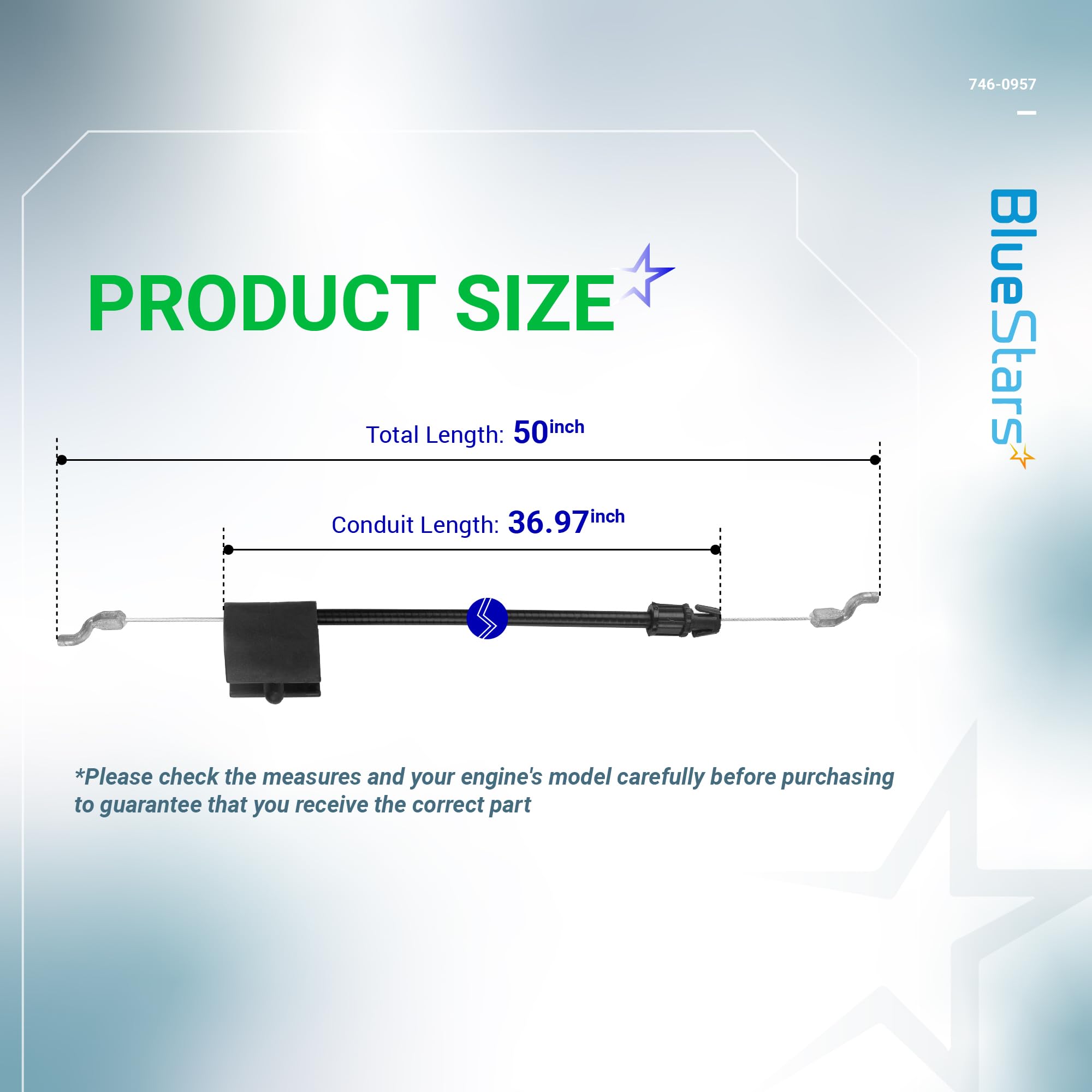 BlueStars Engine Zone Control Cable - 746-0957 -2
