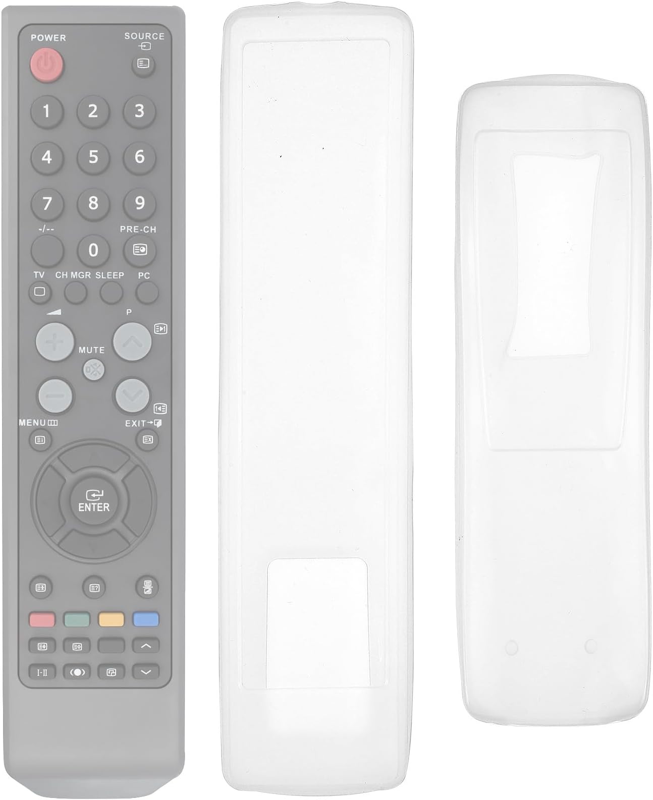 FAVOMOTO 3PCS Transparent Silicone Remote Control Covers, Universal Remote Protective Sleeves Replacement for Television and Air Conditioner