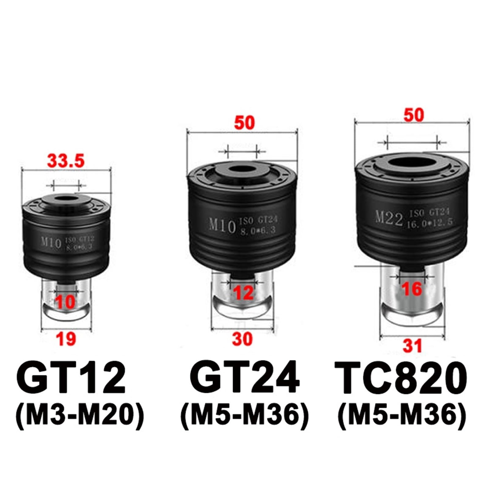 Mandril de roscado Adecuado for mandril de roscado Portabrocas de roscado Portaherramientas telescópico con protección contra sobrecarga(JIS Standard,GT24-M14)
