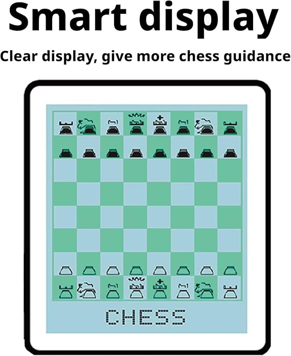 Electronic Chess Set with AI Interaction, LCD Smart Display, Voice Guidance, Automatic Save, and 100 Endgame Exercises for Chess Enthusiasts