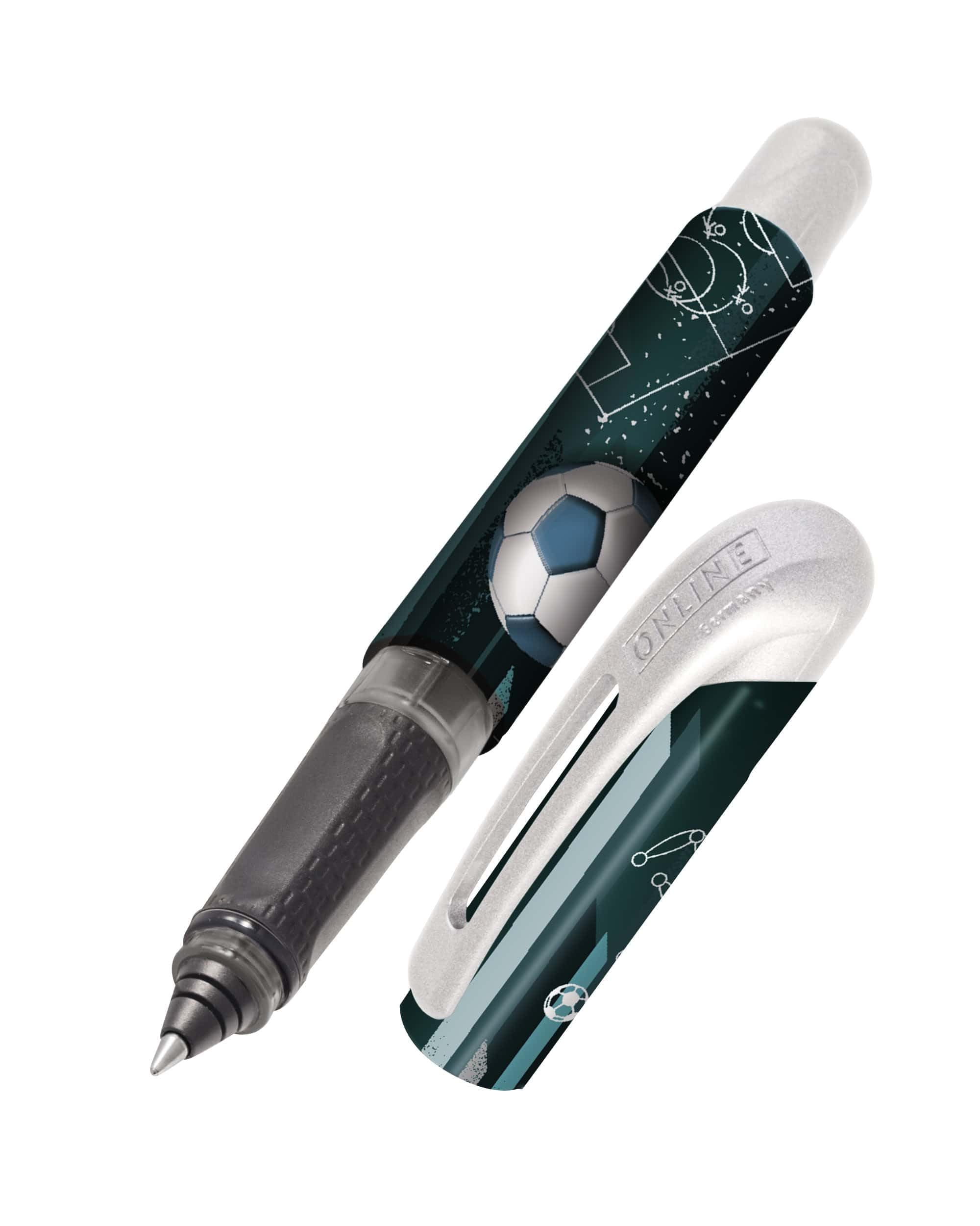 Online ink cartridge rollerball College Champion, pen for right- and left-handers, ergonomic grip part, rollerball, standard ink cartridges, incl. combi cartridge blue