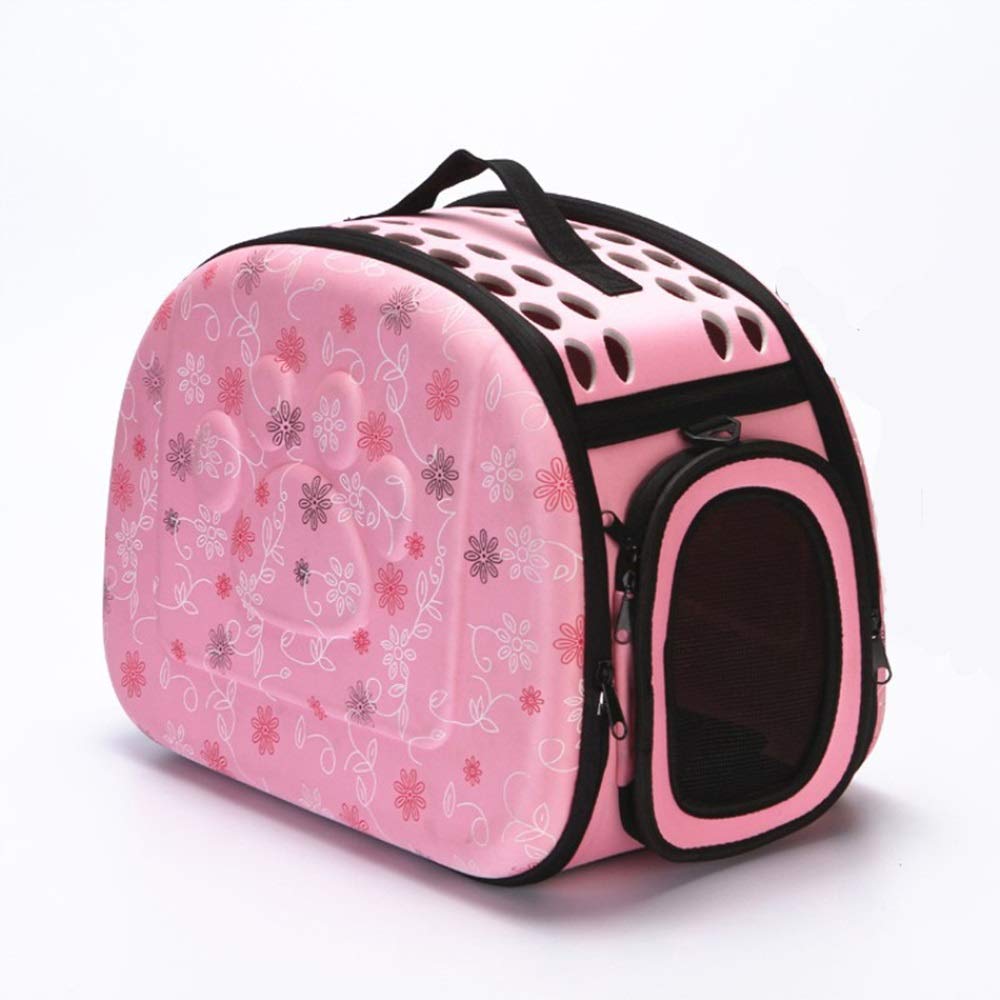 Sac de voyage pliable portatif pour animaux rose | Accessoire chat chien