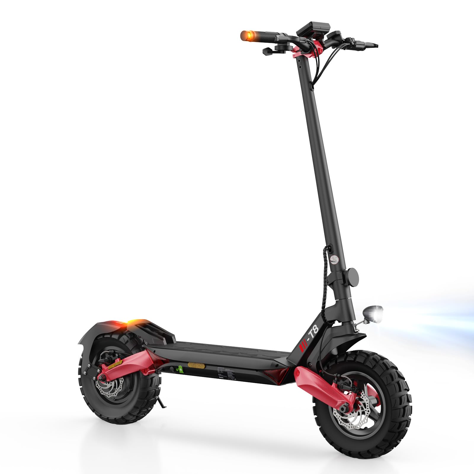 Trottinette E avec Homologation routière, pneus pneumatiques Tout-Terrain de 10", Trottinette électrique ABE avec Double Absorption des Chocs