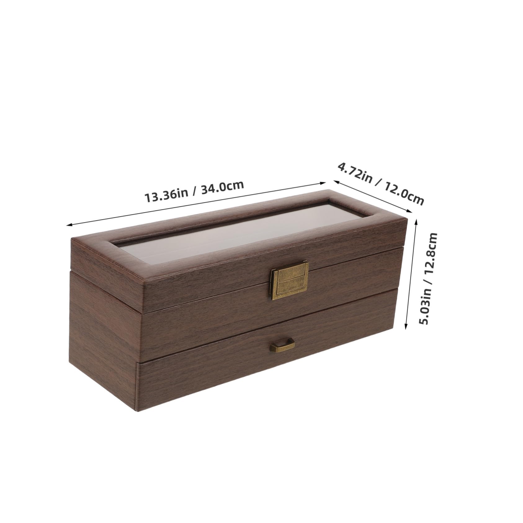 Baluue Scatola Porta Orologi in Legno a 2 Strati Cuscini Morbidi, Organizer per Gioielli e Porta Orologi, Custodia Salvaspazio Chiusura di Sicurezza per Uomo e Donna, per Viaggi e Uso
