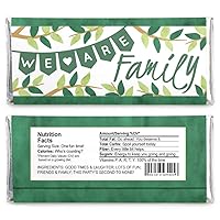 Vista 2 de Big Dot of Happiness Family Tree Reunion - Envoltura de barra de caramelo para fiestas - Juego de 24