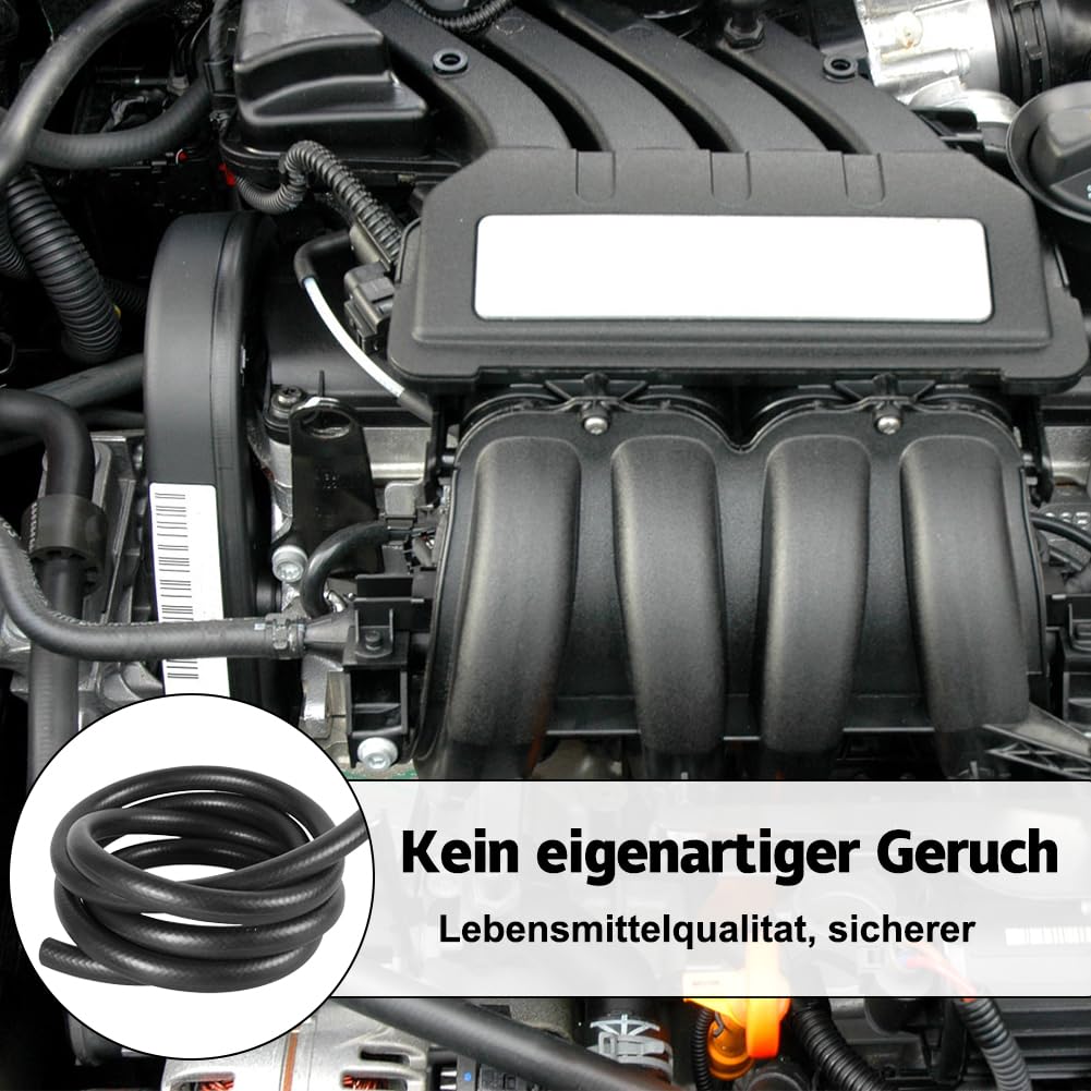 Tubo carburante da 3 metri - Tubo flessibile in NBR Ø 19 mm - tubo per gasolio e benzina con 2 fascette di serraggio (3 metri, 19 mm di diametro interno - 26 mm di diametro esterno)