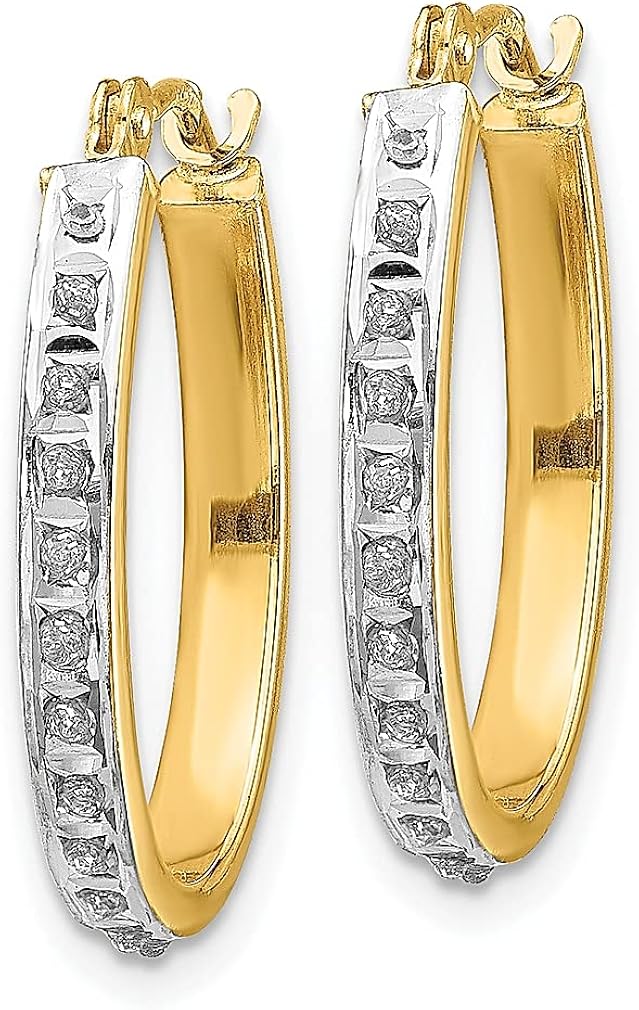 Miniatura 2 de Juego de aretes de aro ovalados con bisagras de oro amarillo de 14 quilates, joyería fina para mujer, regalos para ella, Cristal Piedra Oro amarillo