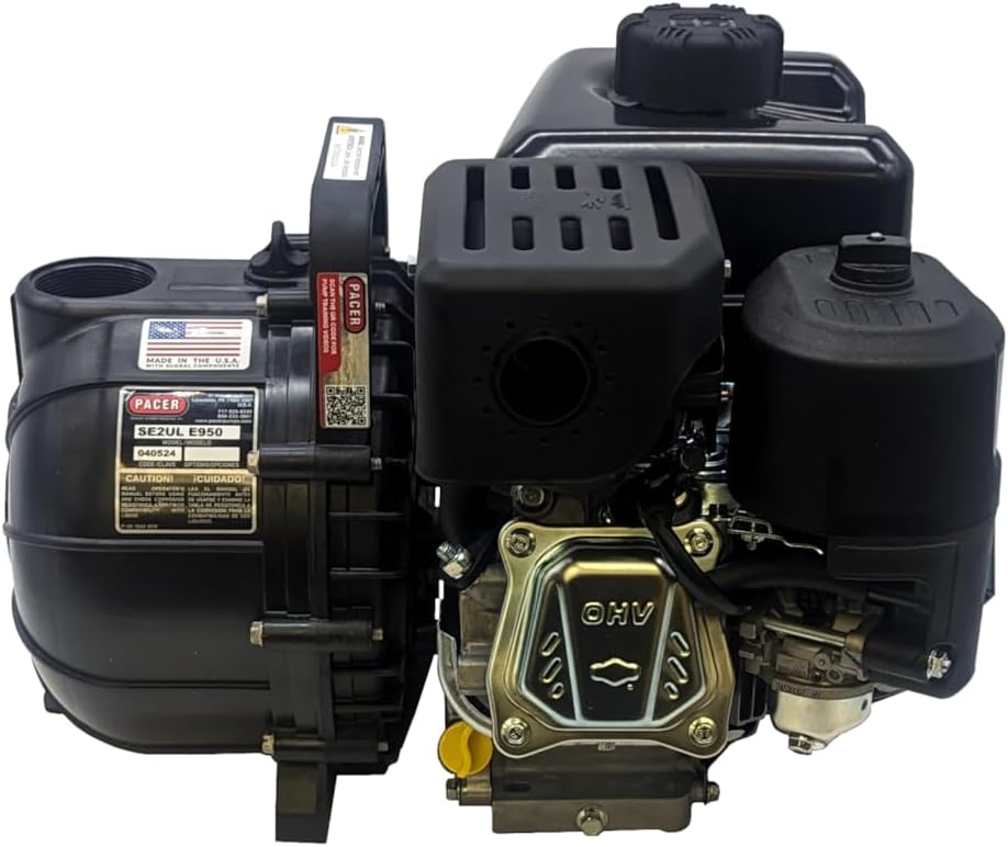 Pacer Pumps SE2UL E950, Self-Priming Multi-Purpose Water Transfer Pump with 2 Inch Inlet and Outlet, XR Professional OHV 208 CC Engine, 200 GPM