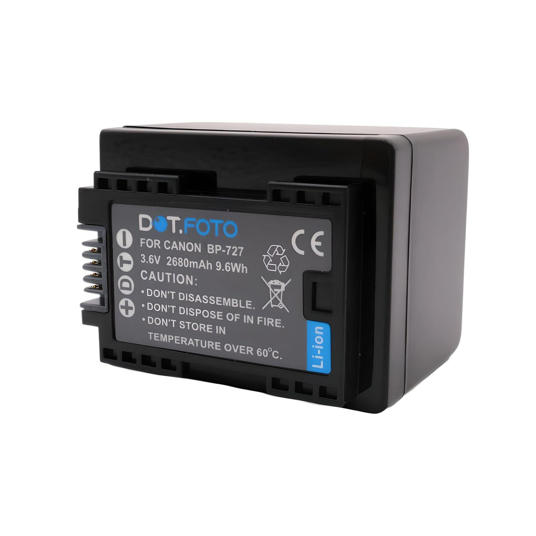 BP-727 Premium 3.6v / 2680mAh Batterie Rechargeable pour Canon LEGRIA VIXIA HF M50 M52 M56 M500 M506 R36 R37 R38 R46 R47 R48 R56 R57 R66 R67 R68 R70 R72 R80 R82 R306 R406 R506 R606 R700 R800
