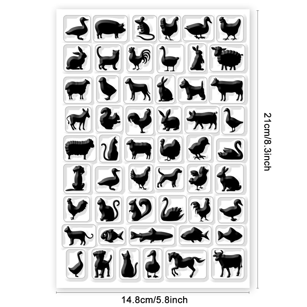 Sellos De Silicona De Animales De Granja - Set Para Manualidades, Tarjetas, Álbumes - Incluye Vacas, Pollos, Cerdos, Patos Y Más