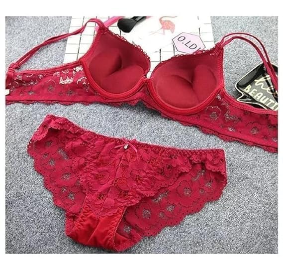 Image of Women's Padded Bra Penty Set | Net Fabric Padded Underwire Undergarments Set Lingerie | Solid Lingerie, Baby Doll Bikini Set for Women & Girls