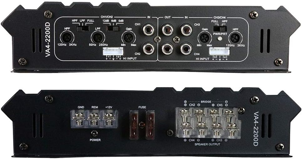 Power Acoustik VA4-2200D 2 Channel 2200W Component Speakers Tweeters Amplifier