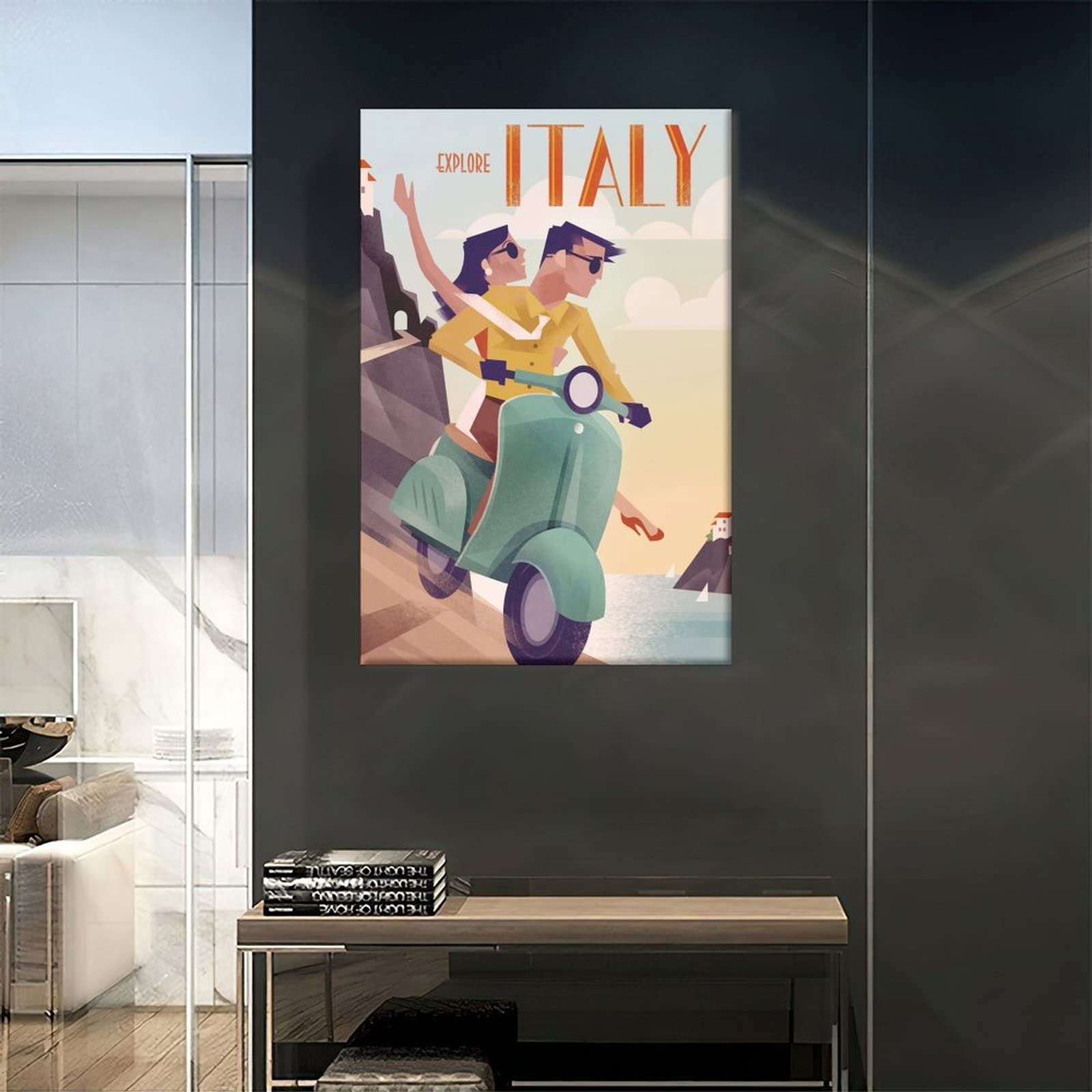 Poster Su Tela Vintage – Stampa Artistica 'Rouen France' – Decorazione Da Parete Per Ufficio, Camera Da Letto, Soggiorno – 60x90 Cm (Senza Cornice)