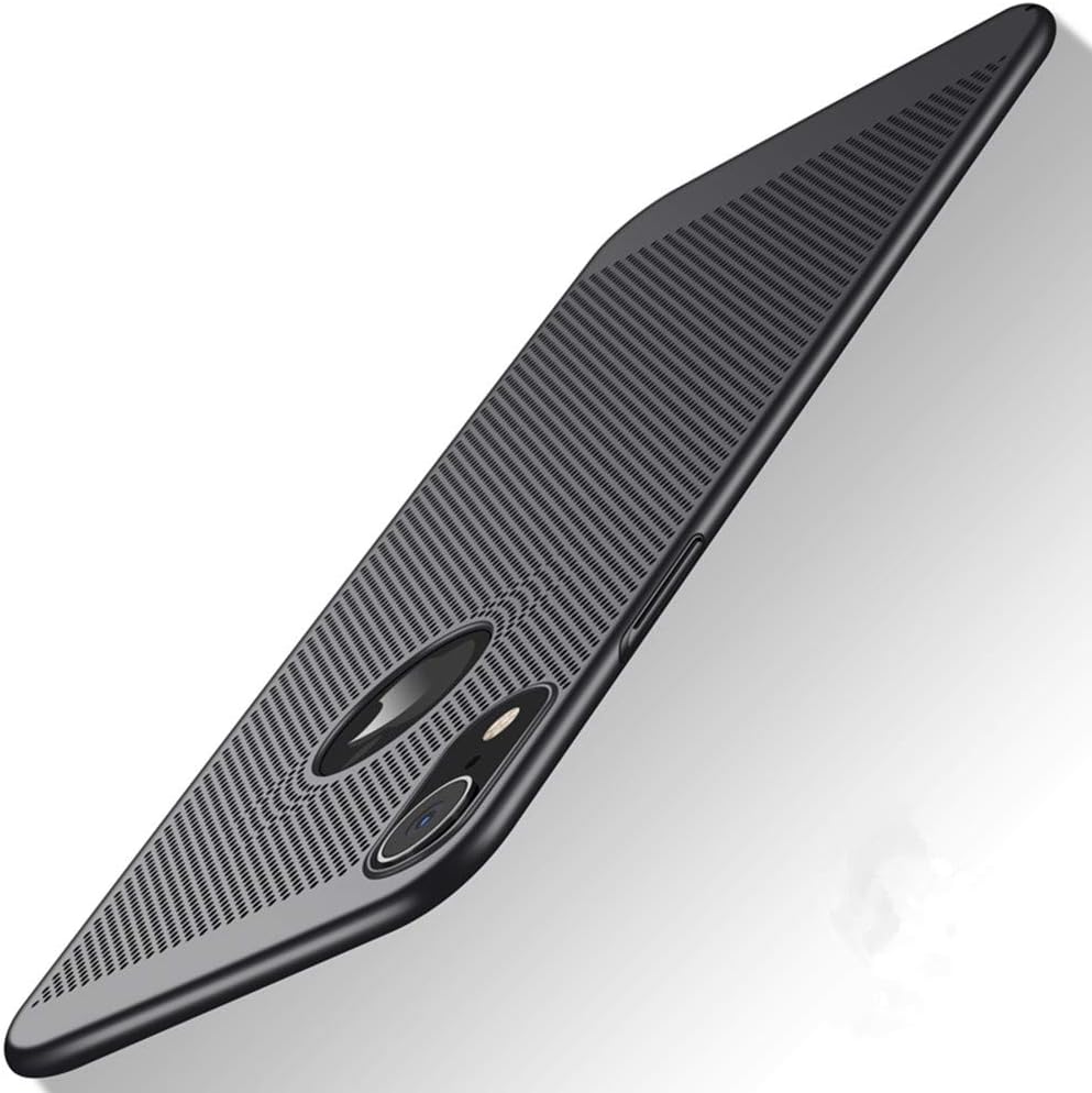 Slim Fit iPhone XR Breathable Case, Ultra-Thin [Skin Touch Feel][Heat Dissipating] Anti-Fingerprint/Skid/Fade Protective Cooling PC Back Cover Case Compatible with iPhone XR 6.1", Black